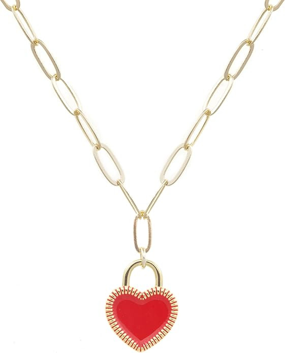 14K Gold Plated Heart Locket Women Necklace Elegant Minimalist Pendant with Adjustable 16"-18" Ch... | Amazon (US)