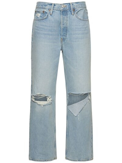 RE/DONE - 90s low slung ripped jeans - Light Blue | Luisaviaroma | Luisaviaroma