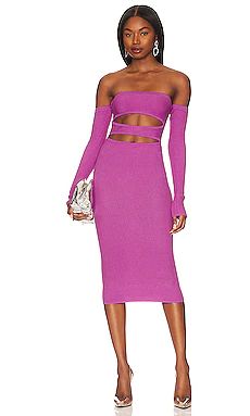 NBD Marcella Cut Out Midi Dress in Purple from Revolve.com | Revolve Clothing (Global)