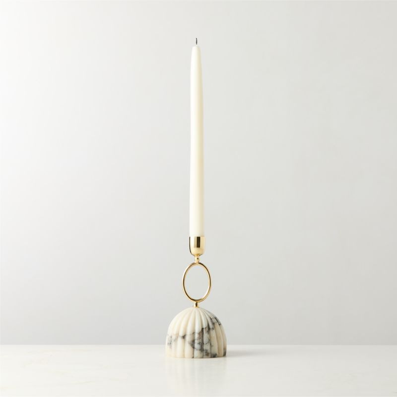 Cupola Viola Marble Taper Candle Holder Wide | CB2 | CB2