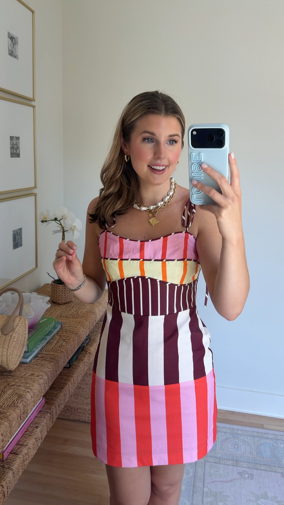 Colorful mini dress for summer! Wearing a S