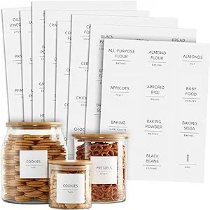 Talented Kitchen 144 Pantry Labels for Containers, Food Storage, Preprinted Black All Caps Fine L... | Amazon (US)