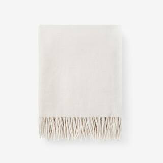 Legends Luxury Lambswool Ivory Throw Blanket | The Home Depot