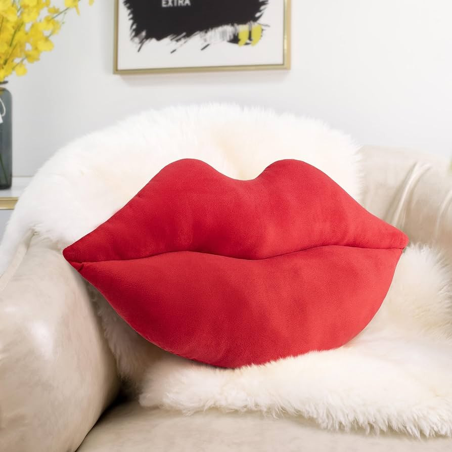 AELS 3D Large Lips Throw Pillows, Soft Decorative Love Pillows, Velvet Cute Pillow, 24 x 12 inche... | Amazon (US)