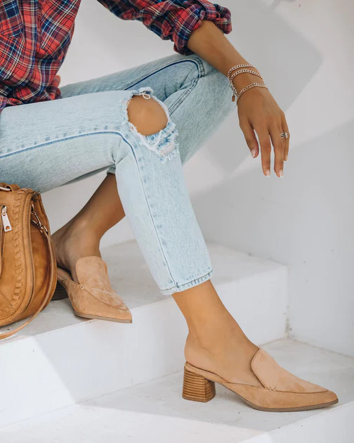 Savvy Faux Suede Pointed Heeled Mule | VICI