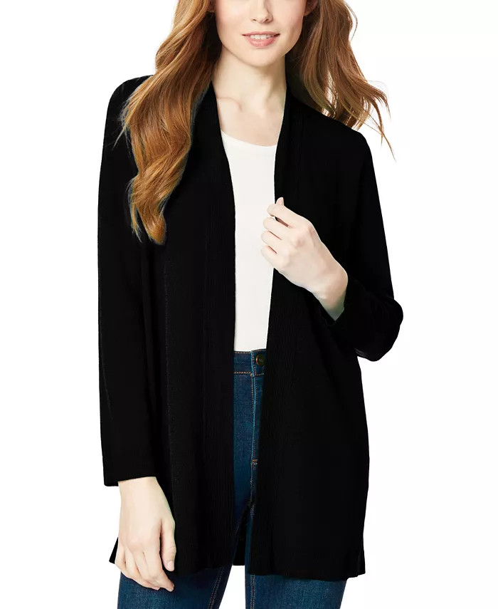 Petite Solid Open-Front Cardigan Sweater | Macy's