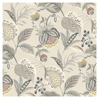 Bohemian Jacobean Grey Prepasted Non Woven Wallpaper | The Home Depot