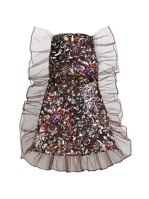 Kika Vargas Marina Tulle Ruffle Mini Dress | Saks Fifth Avenue