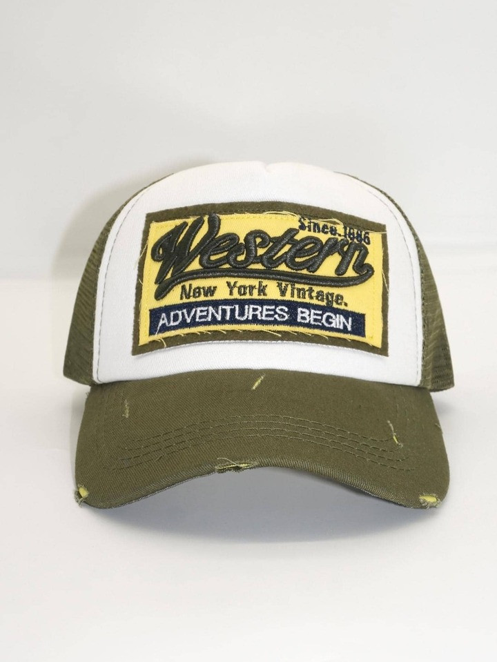 1pc Unisex Breathable Mesh Baseball Cap With Embroidered Letter Patch, Curved Brim, Duck Tongue, ... | SHEIN