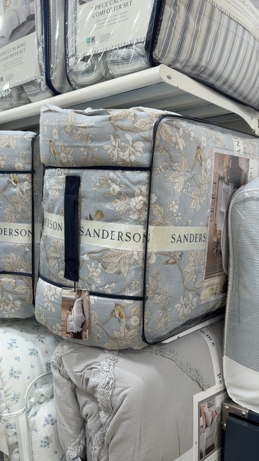 Chinoserie bedding @Marshalls floral bird print comforter Sanderson bedding blue bedding summer refresh