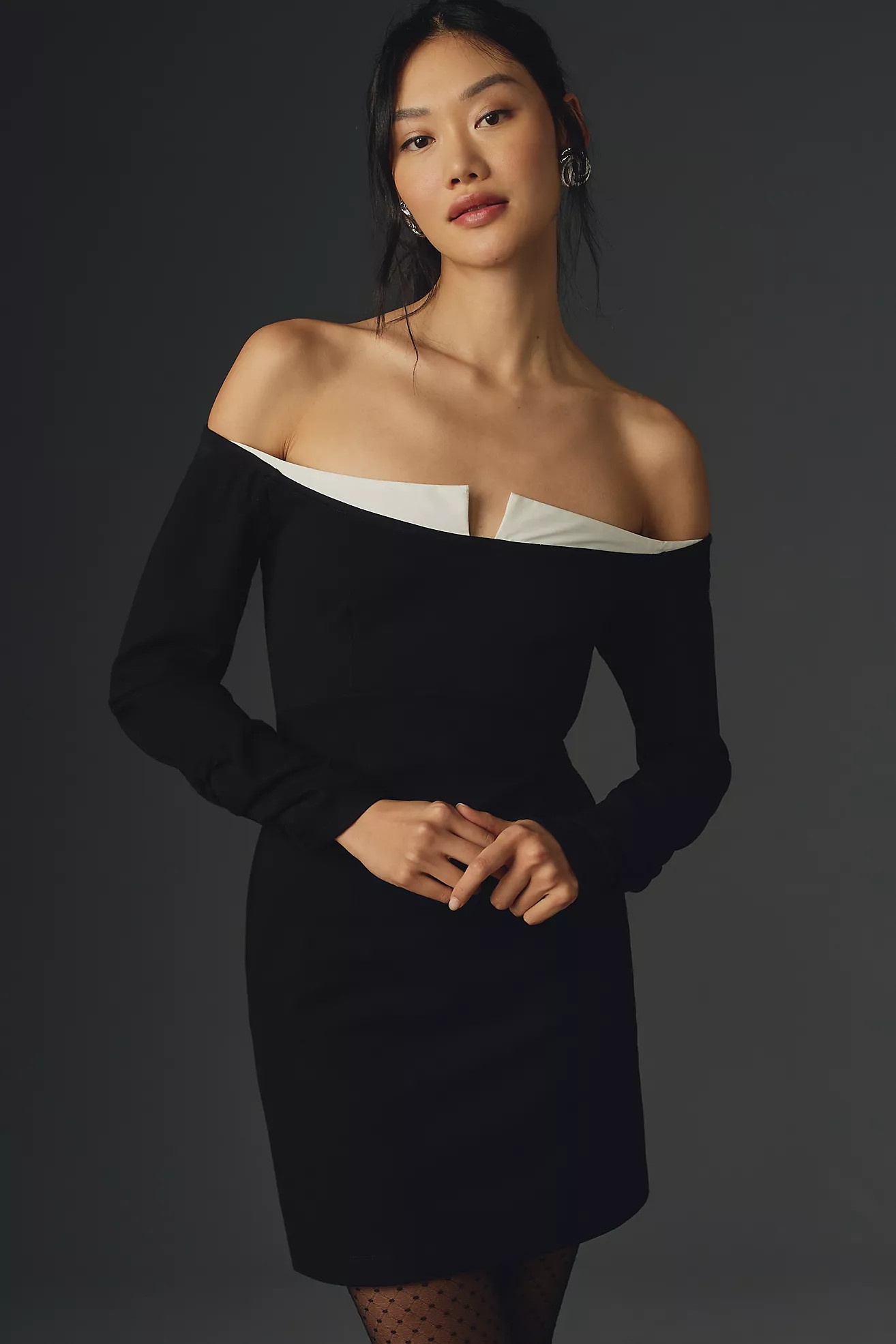 By Anthropologie Off-The-Shoulder Twofer Mini Dress | Anthropologie (US)