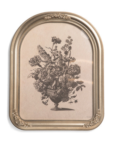 16x20 Vintage Flowers In Arch Frame With Glass Wall Art | TJ Maxx
