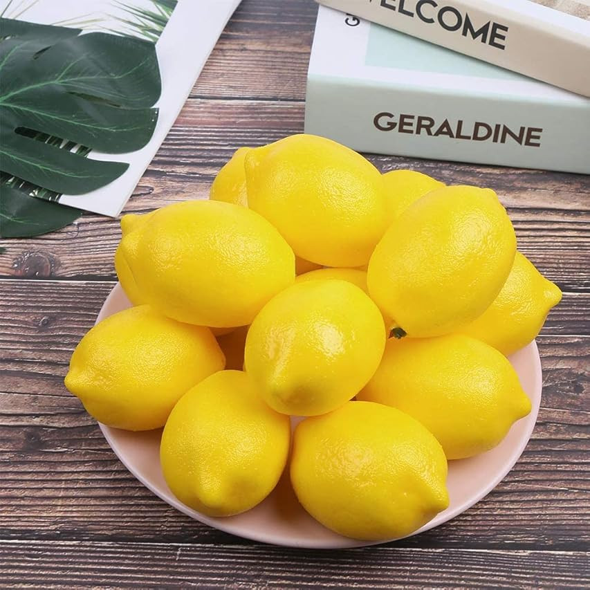 Faux Yellow Lemons Artificial Fruits Fake Lemon Lifelike Simulation for Lemonade Party Kitchen Table | Amazon (US)