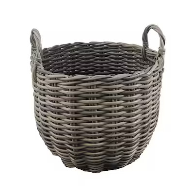 allen + roth  16.9-in W x 12.4-in H x 16.9-in D Gray Plastic Stackable Basket | Lowe's