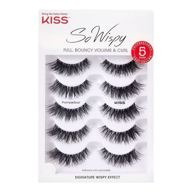 Kiss So Wispy Full Volume Fake Eyelashes - Pompadour - 5 Pairs | Target