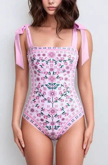 Pink Blossom Reversible One-Piece Swimsuit | Nordstrom