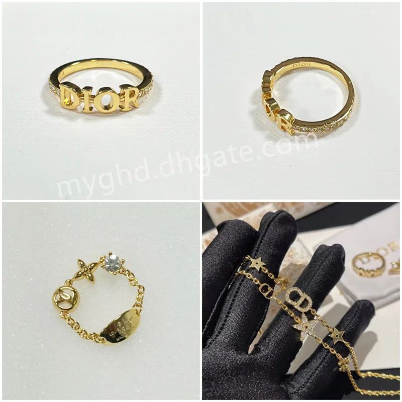 Dupe D I O R Letter Rings Double Bracelet L V Petit Louis Ring Size 6 8 All With Box From Myghd, ... | DHGate
