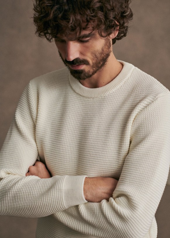 Chuck Sweater - Ecru - Wool - Sézane | Sezane Paris