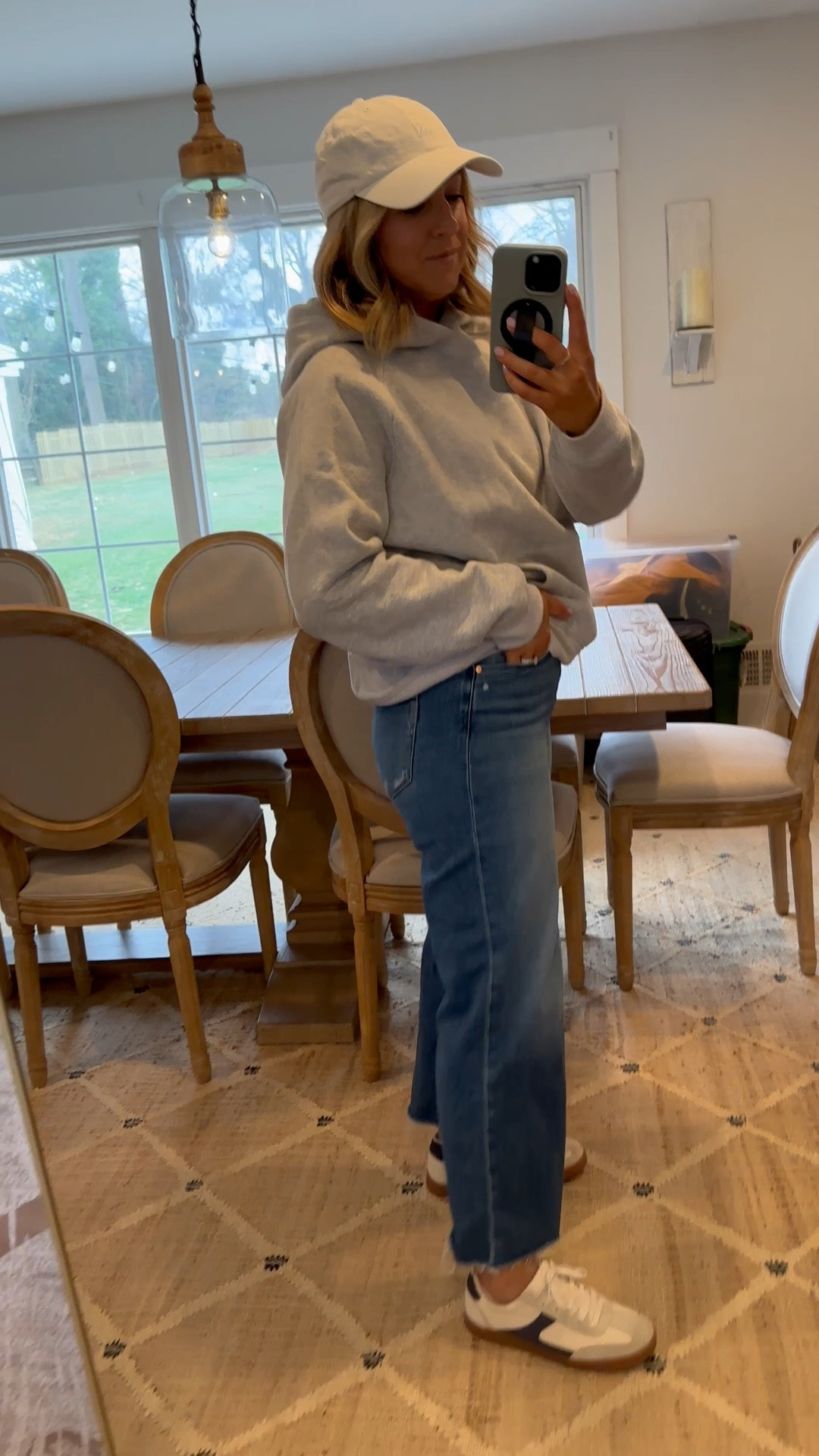 It’s suddenly winter again in NJ and raining but baseball here we come!! I’m literally in a long puffer coat but it’s so comfy and so is my fit. Rocking these Walmart sneakers again bc the navy matches the team 😂 
SIZING: jeans tts 29 (like pajamas)
Sweats shirt: medium
Jacket: medium 

#LTKWatchNow #LTKStyleTip #LTKOver40