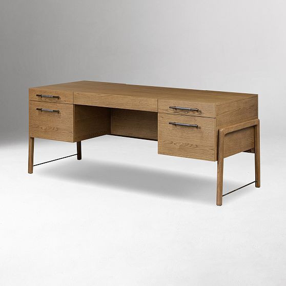 Magnolia Executive Desk, Amber Oak, 73 | West Elm (US)
