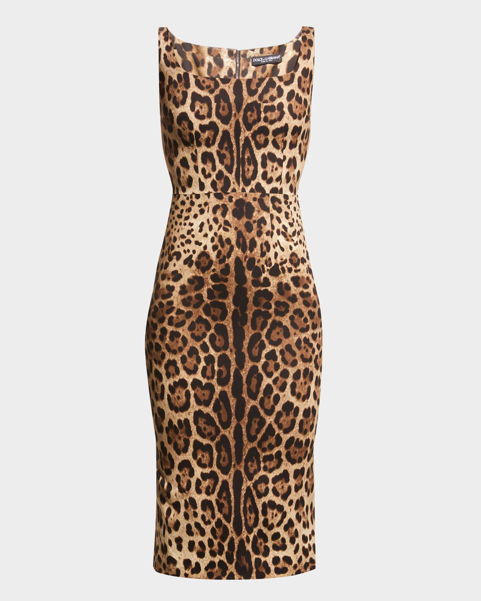 Leopard-Print Slim Midi Dress | Neiman Marcus