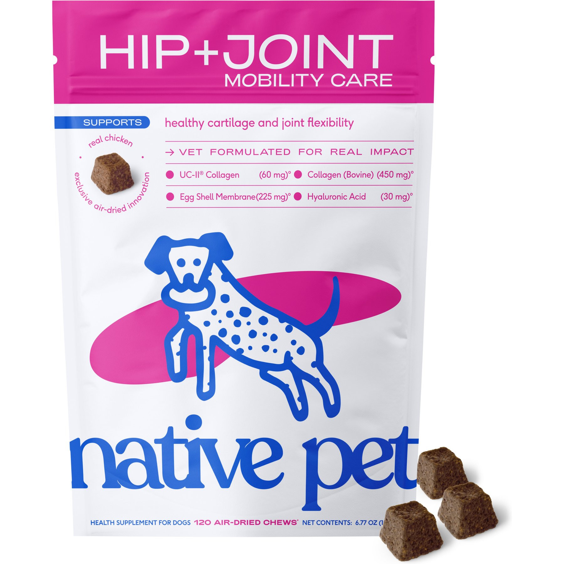 Native Pet Hip & Joint Mobility Care Chews for Dogs, 120 count | Chewy