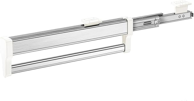Pull Out Clothes Hanger Rod Adjustable Wardrobe Clothing Rail Hanger Rack Bar for Pants Clothes S... | Amazon (US)