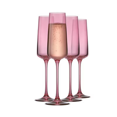 Sidney 7oz Champagne Flute - set of 4, Blush | Target