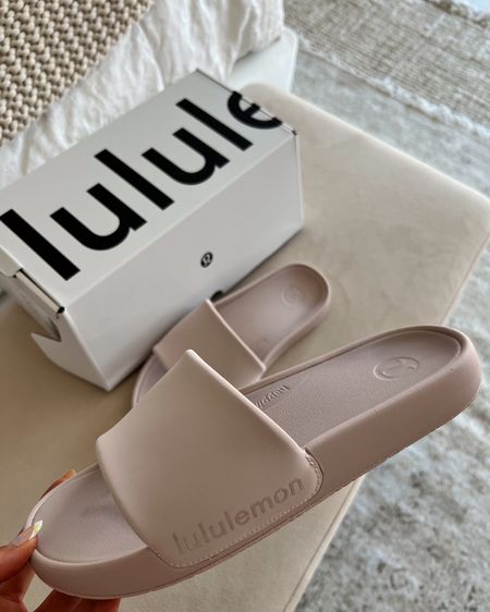 Lululemon womens pink slides. Comfiest pair of shoes I own! 

#LTKshoecrush #LTKFind