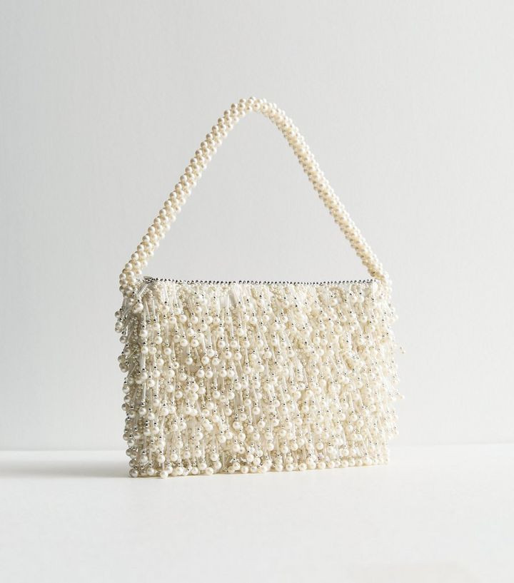 Off White Faux Pearl Shoulder Bag  | New Look | New Look (UK)