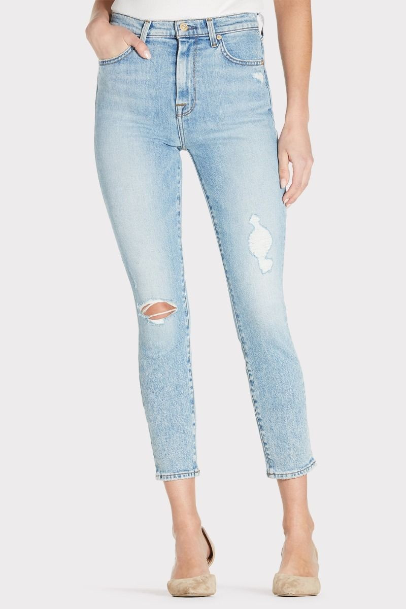 High Waist Ankle Skinny with Destroy | Evereve