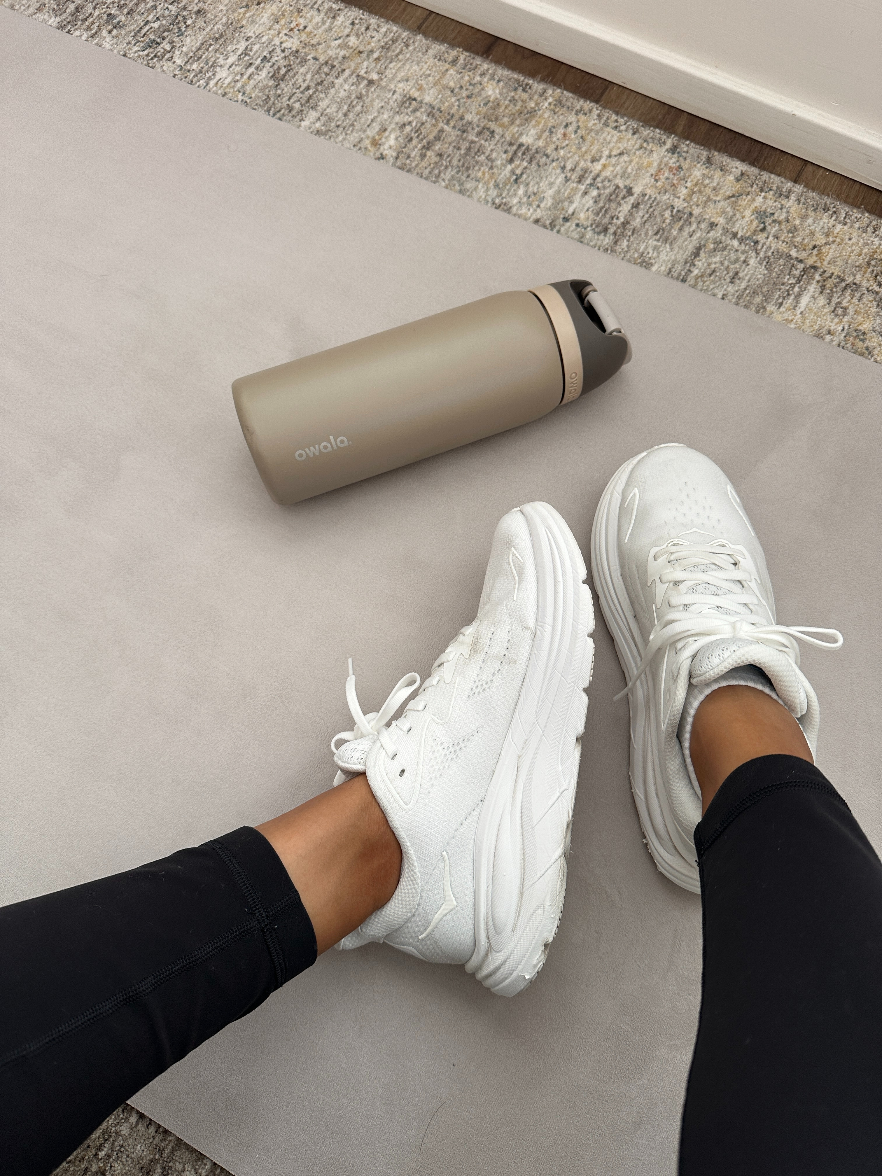 My everyday workout must-haves: Hoka sneakers, Owala bottle, and black leggings.
Simple, neutral, and so reliable. 

 #LTKootd #LTKfitnessgoals #LTKActive