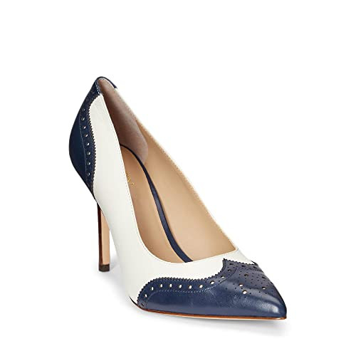 Lauren Ralph Lauren Women's Lynden Pump,Refined Navy/Vanilla,7 | Amazon (US)