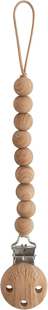 mushie 100% Silicone Baby Pacifier Clip BPA Free | Hera (Faux Wood) | Amazon (US)