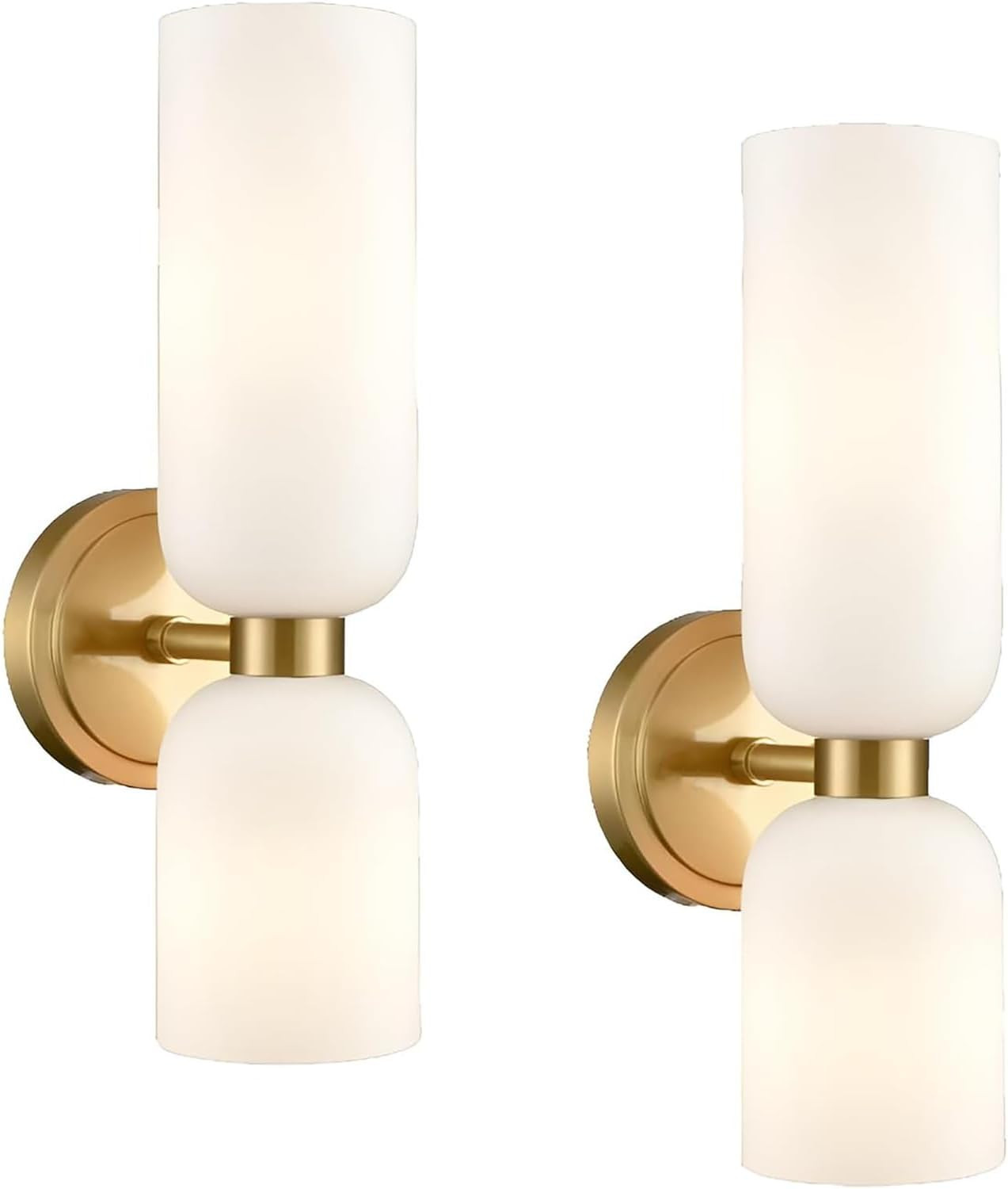Gold Wall Sconces Mid Century Wall Light Modern Gold Wall Sconces Set of Two 2-Light Modern Wall ... | Amazon (US)