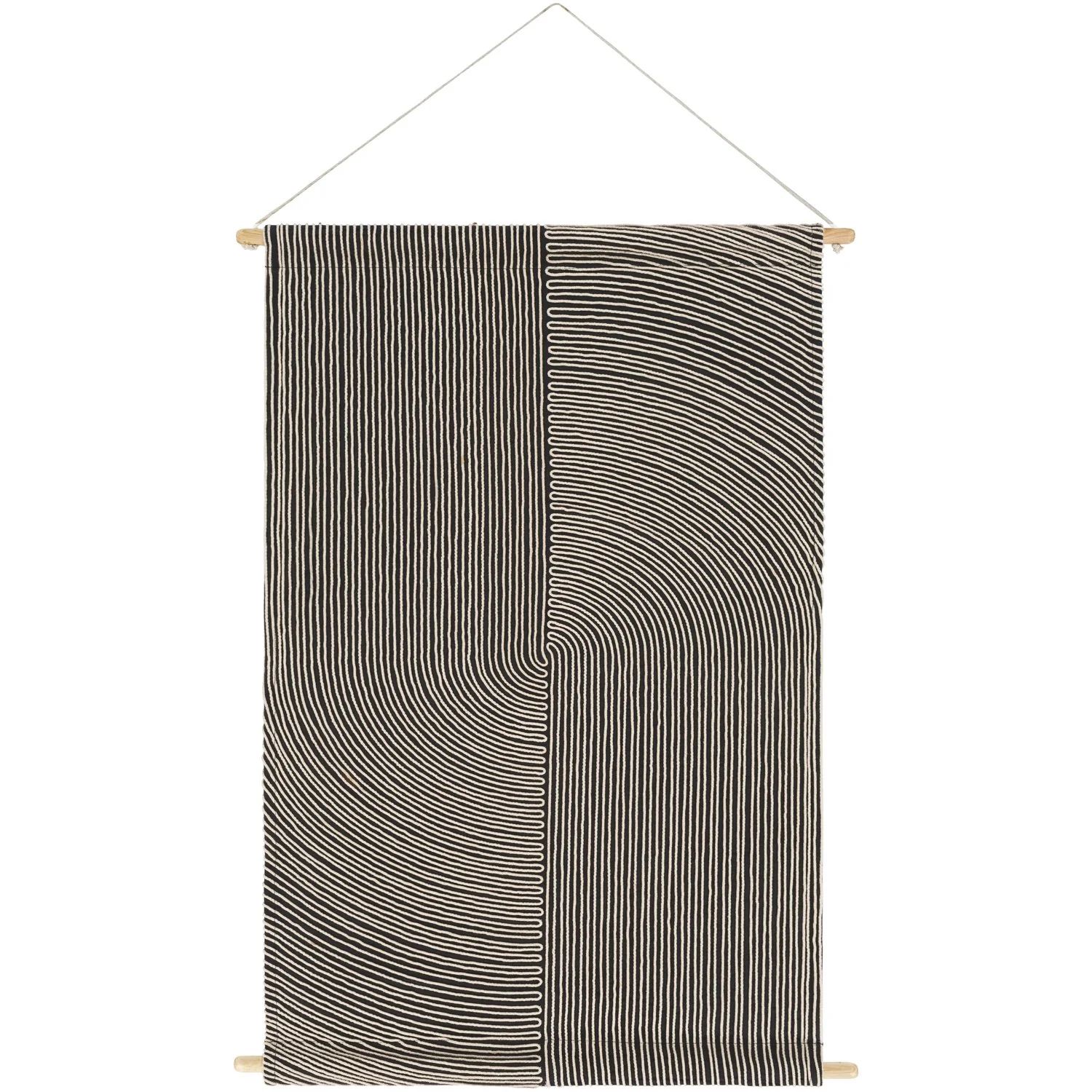 Pax Woven Wall Hanging in Black & Cream | Burke Decor