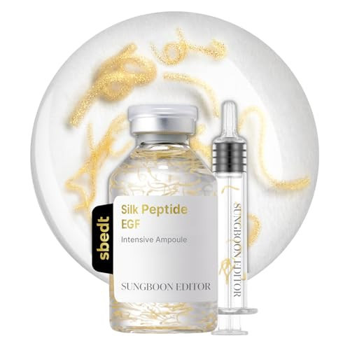 SUNGBOON EDITOR Glow Intensive Silk Peptide EGF Ampoule, Copper Peptides Serum for Face with Collagen & Multi Peptides, Hydrating Korean Skincare Facial Serum for Smooth-Looking Skin, 1.35 fl oz | Amazon (US)