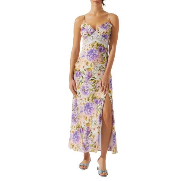 Women's ASTR The Label Ivanna Floral Lace Maxi Dress Medium Purple Multi Floral | Scheels