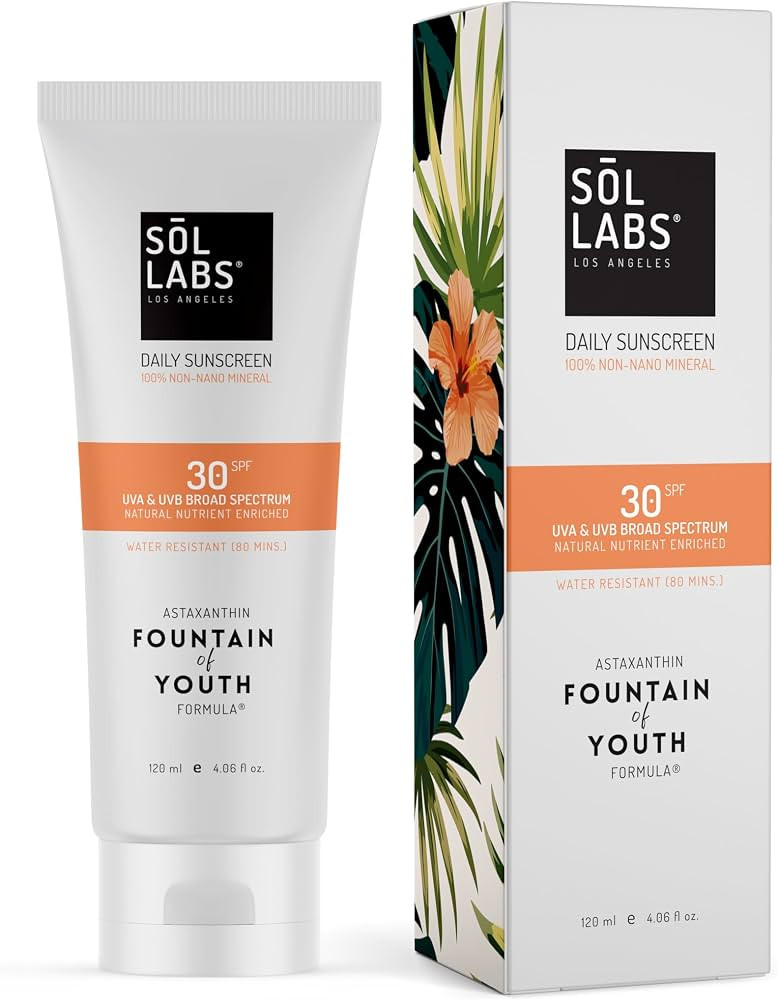All Natural Mineral, Daily Face and Body Sunscreen, SPF 30 Zinc Oxide Water Resistant, Reef Safe,... | Amazon (US)