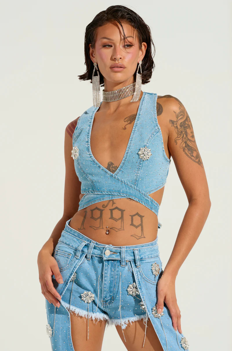 DIVALICIOUS DENIM BRA TOP | AKIRA