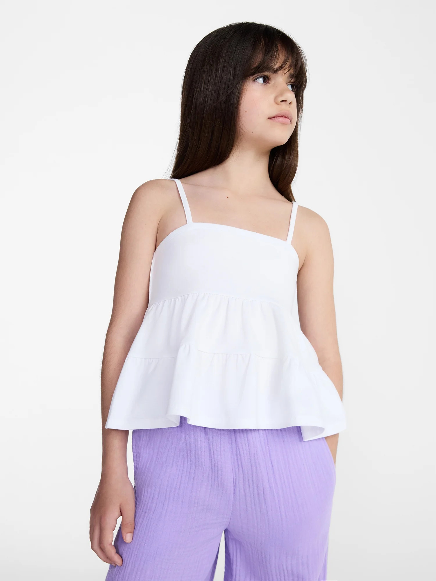 Weekend Academy Girls Tiered Tank Top, Sizes 4-18 | Walmart (US)