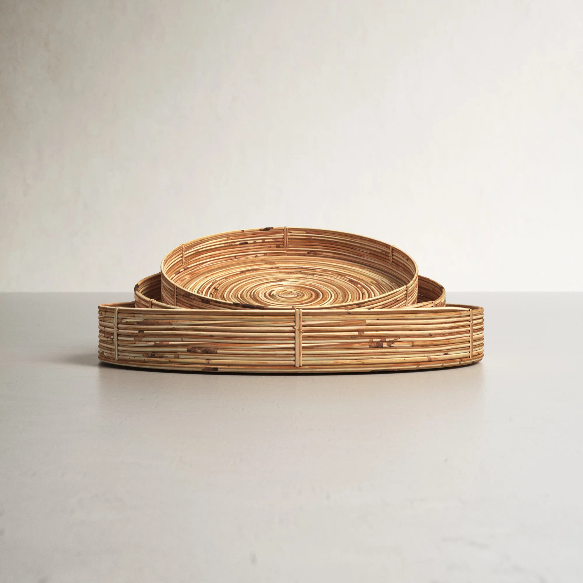 Heartland Wicker Tray - Set of 3 (Set of 3) | Birch Lane