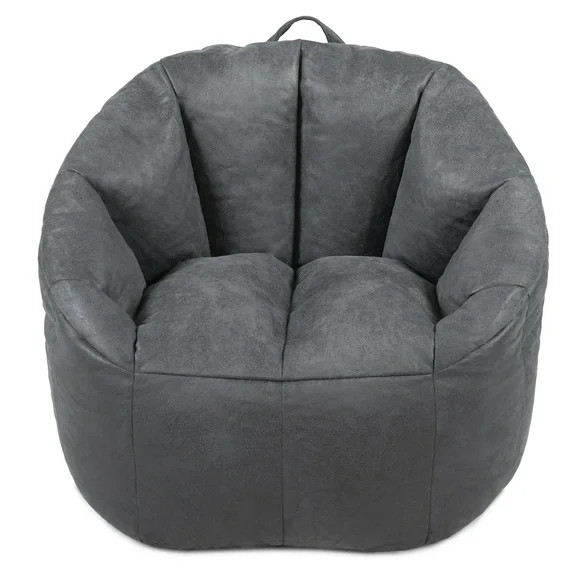 Big Joe Joey Large Bean Bag Chair in Shadow Gray Blazer, All Ages, Blazer with On-The-Go Handle | Walmart (US)