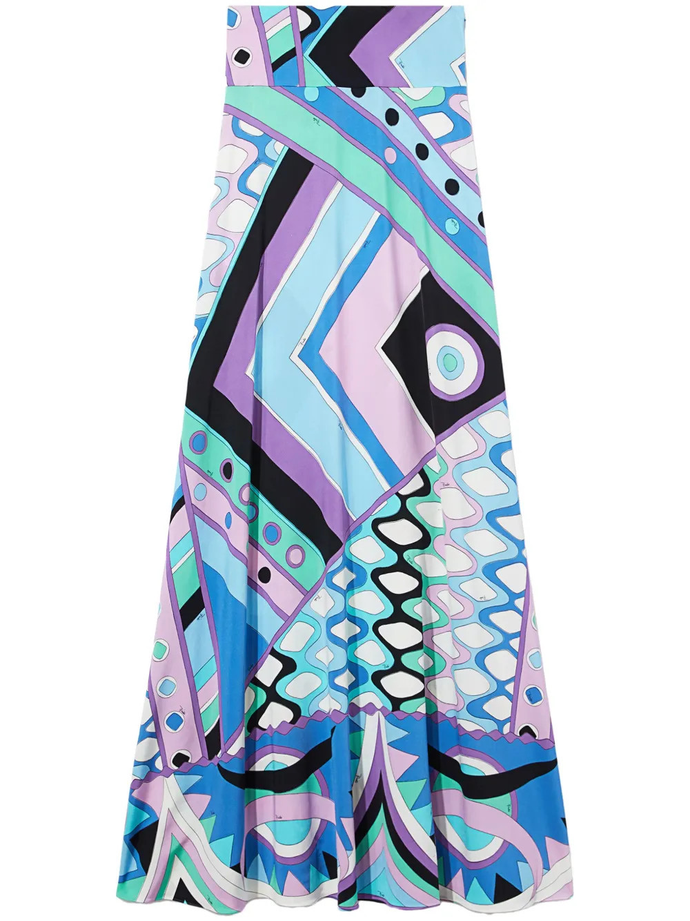 PUCCI Vivara-print A-line maxi skirt - Blue | Farfetch Global