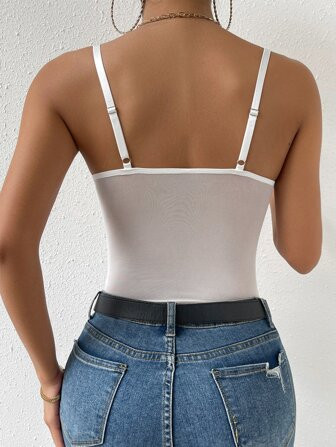 SHEIN Privé Lace Cami Bodysuit | SHEIN