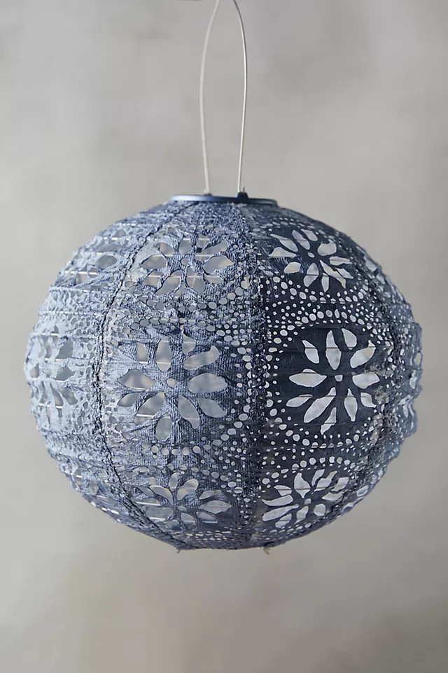 Floral Lace Solar Lantern | Anthropologie (US)