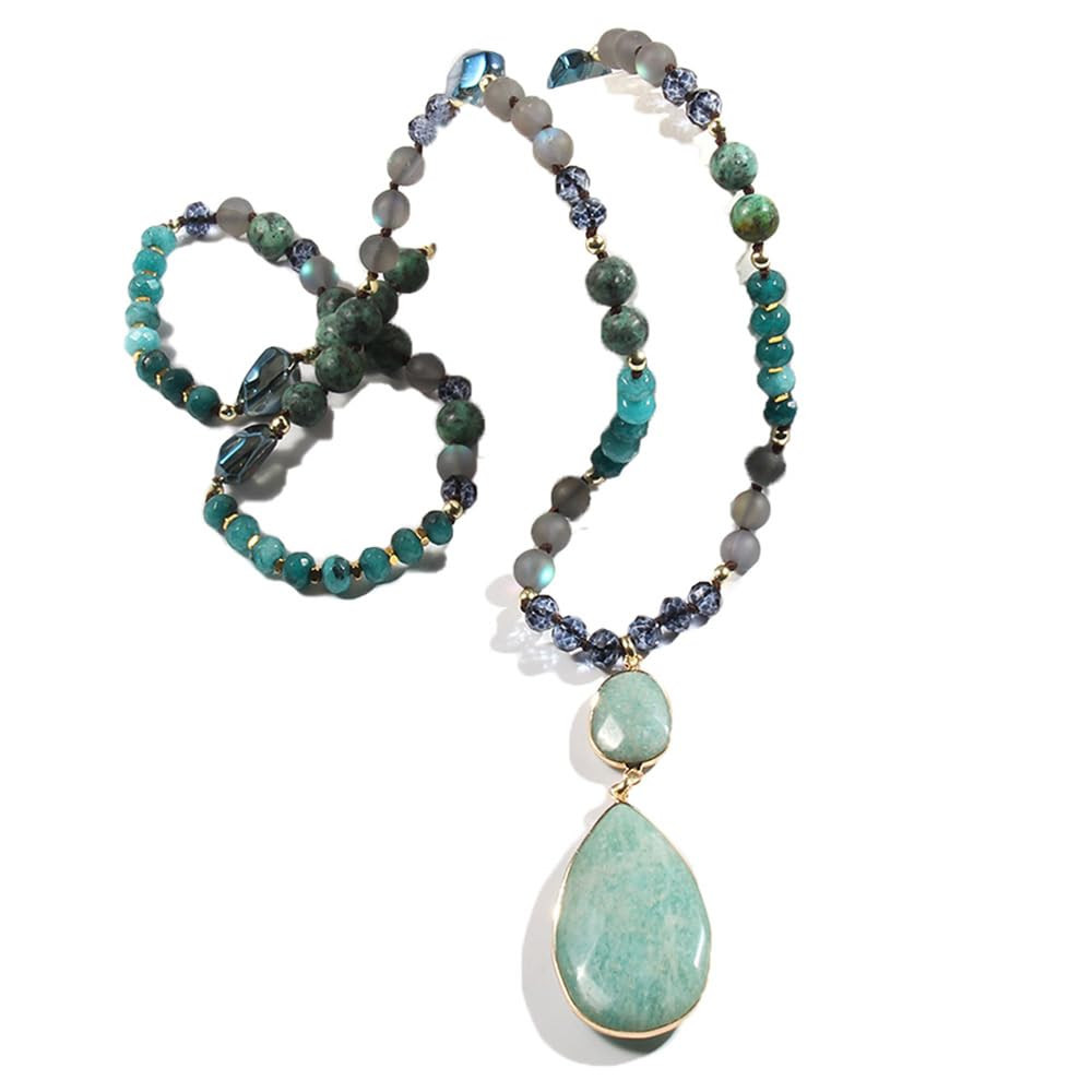 Yomisa Collares bohemios para mujeres/hombres, modernos, de 32/35/36 pulgadas, con cuentas de pie... | Amazon (US)