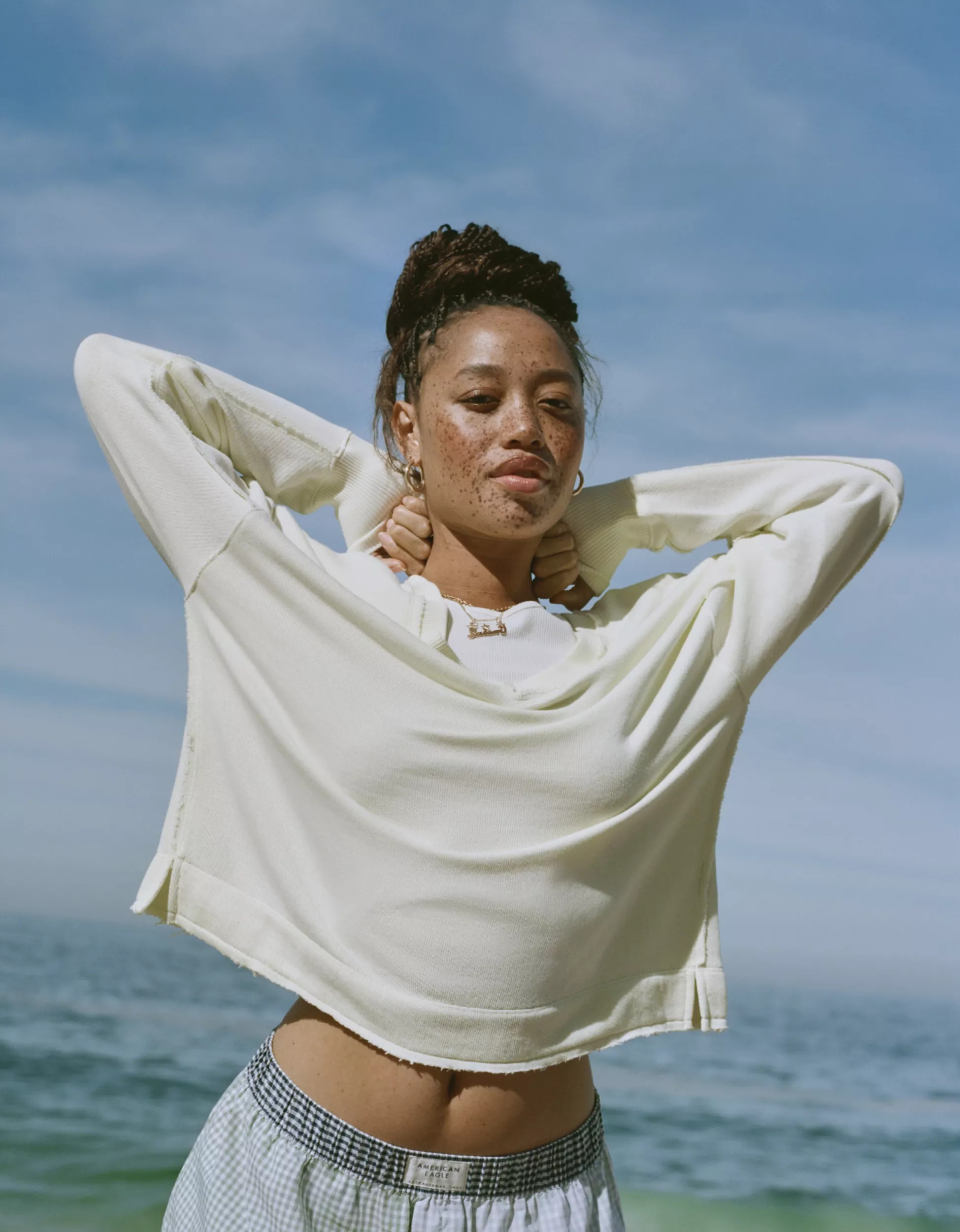 AE Saltwash Double V-Neck Sweatshirt | American Eagle Outfitters (US & CA)