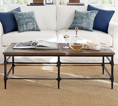 Parquet 54" Rectangular Reclaimed Wood Coffee Table | Pottery Barn (US)