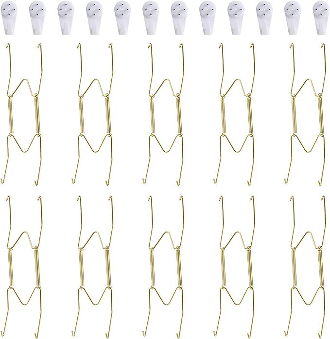 Fasunry 10 Pack Plate Hangers, 8 Inch Wall Plate Hangers and 12 Pack Wall Hooks, Compatible 7.5 t... | Amazon (US)